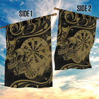 New Zealand Darts Garden Flag Skull In Dart We Trust Maori Pattern LT14 - Polynesian Pride