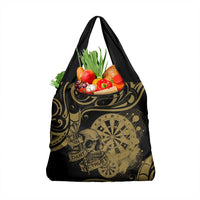 New Zealand Darts Grocery Bag Skull In Dart We Trust Maori Pattern LT14 1-pack One Size Gold - Polynesian Pride