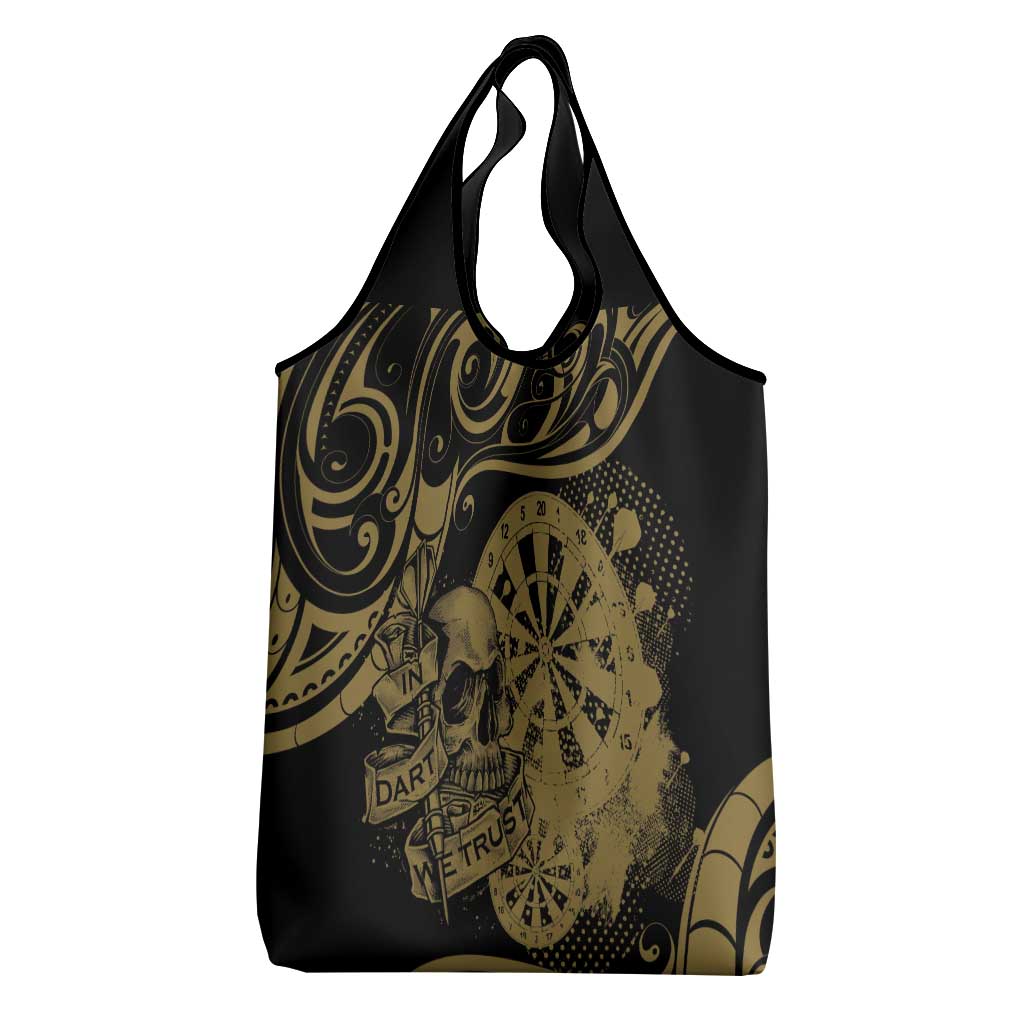 New Zealand Darts Grocery Bag Skull In Dart We Trust Maori Pattern LT14 - Polynesian Pride