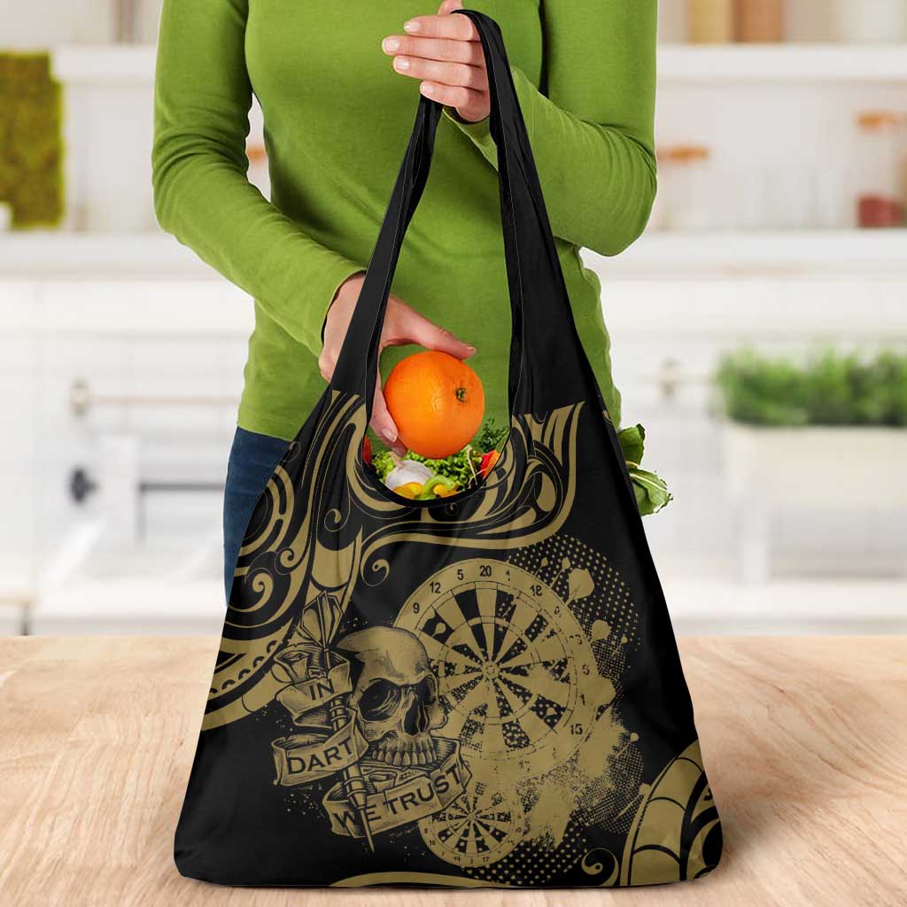 New Zealand Darts Grocery Bag Skull In Dart We Trust Maori Pattern LT14 - Polynesian Pride