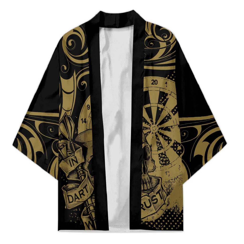 New Zealand Darts Kimono Skull In Dart We Trust Maori Pattern LT14 Unisex Gold - Polynesian Pride