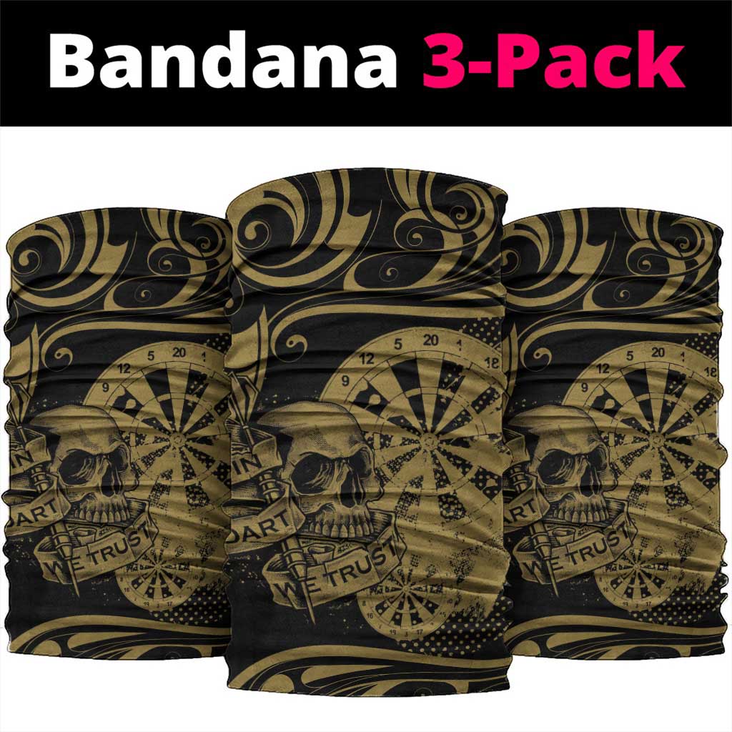 New Zealand Darts Neck Gaiter Skull In Dart We Trust Maori Pattern LT14 package One Size: 25*50cm Gold - Polynesian Pride