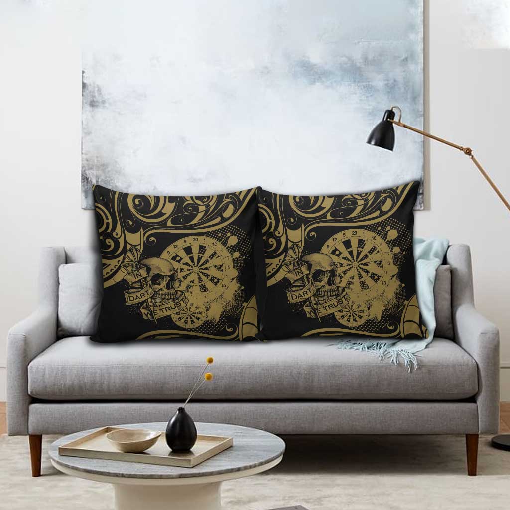 New Zealand Darts Pillow Cover Skull In Dart We Trust Maori Pattern LT14 - Polynesian Pride