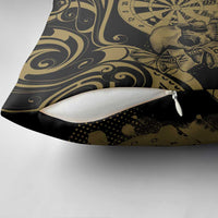 New Zealand Darts Pillow Cover Skull In Dart We Trust Maori Pattern LT14 - Polynesian Pride