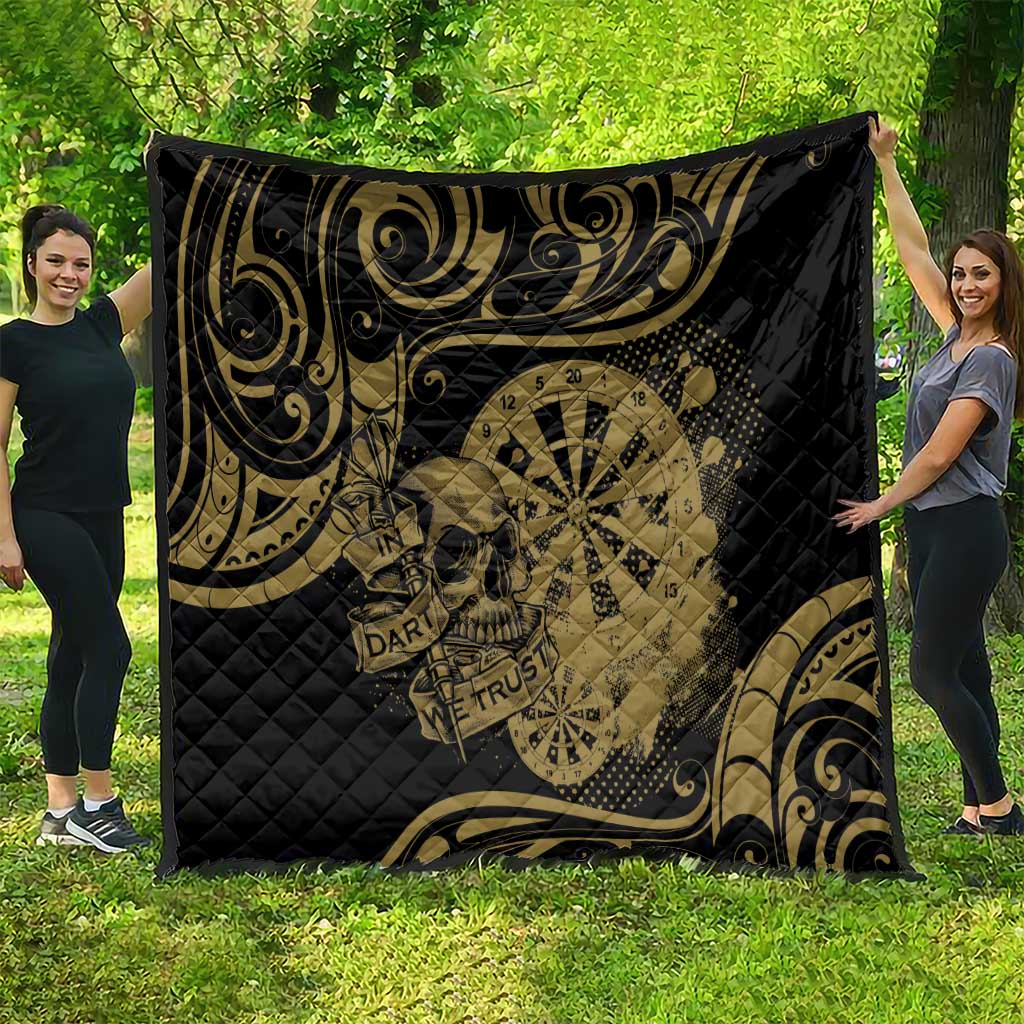 New Zealand Darts Quilt Skull In Dart We Trust Maori Pattern LT14 - Polynesian Pride