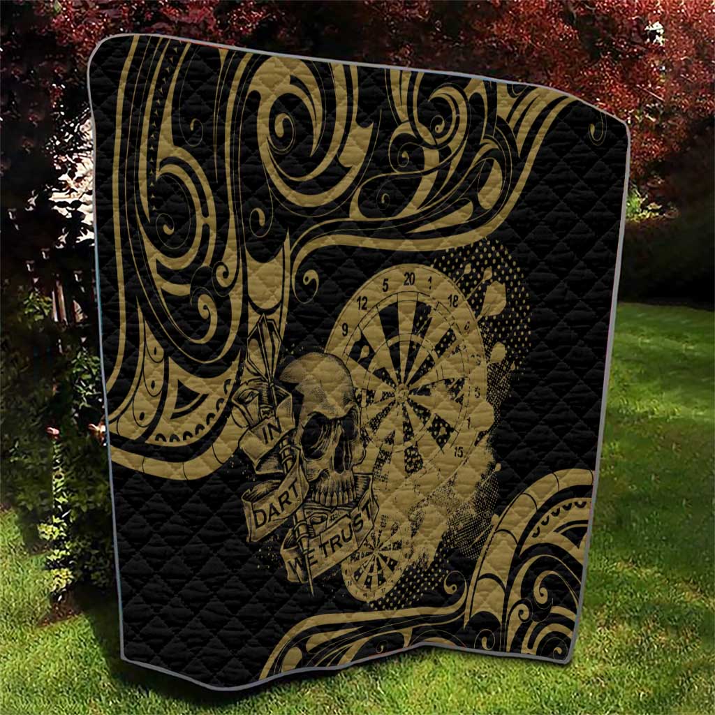 New Zealand Darts Quilt Skull In Dart We Trust Maori Pattern LT14 - Polynesian Pride