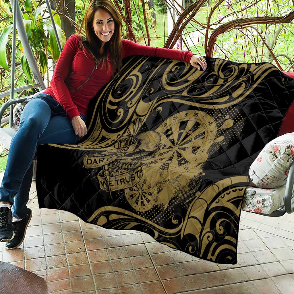 New Zealand Darts Quilt Skull In Dart We Trust Maori Pattern LT14 - Polynesian Pride