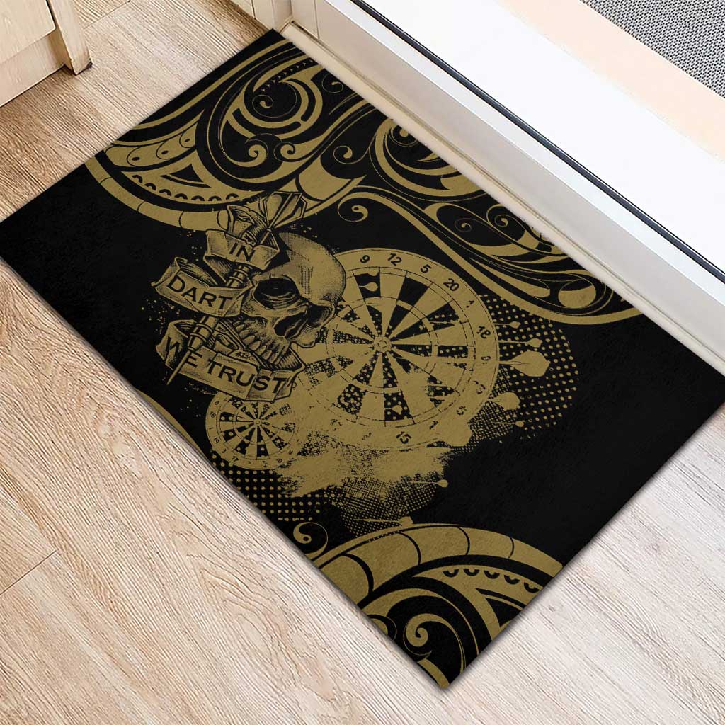 New Zealand Darts Rubber Doormat Skull In Dart We Trust Maori Pattern LT14 - Polynesian Pride