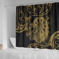 New Zealand Darts Shower Curtain Skull In Dart We Trust Maori Pattern LT14 - Polynesian Pride