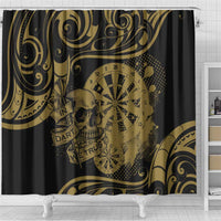 New Zealand Darts Shower Curtain Skull In Dart We Trust Maori Pattern LT14 - Polynesian Pride