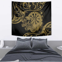 New Zealand Darts Tapestry Skull In Dart We Trust Maori Pattern LT14 - Polynesian Pride