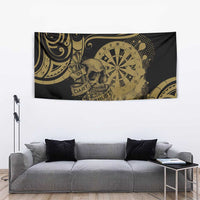 New Zealand Darts Tapestry Skull In Dart We Trust Maori Pattern LT14 - Polynesian Pride
