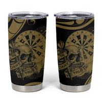 New Zealand Darts Tumbler Cup Skull In Dart We Trust Maori Pattern LT14 Gold - Polynesian Pride