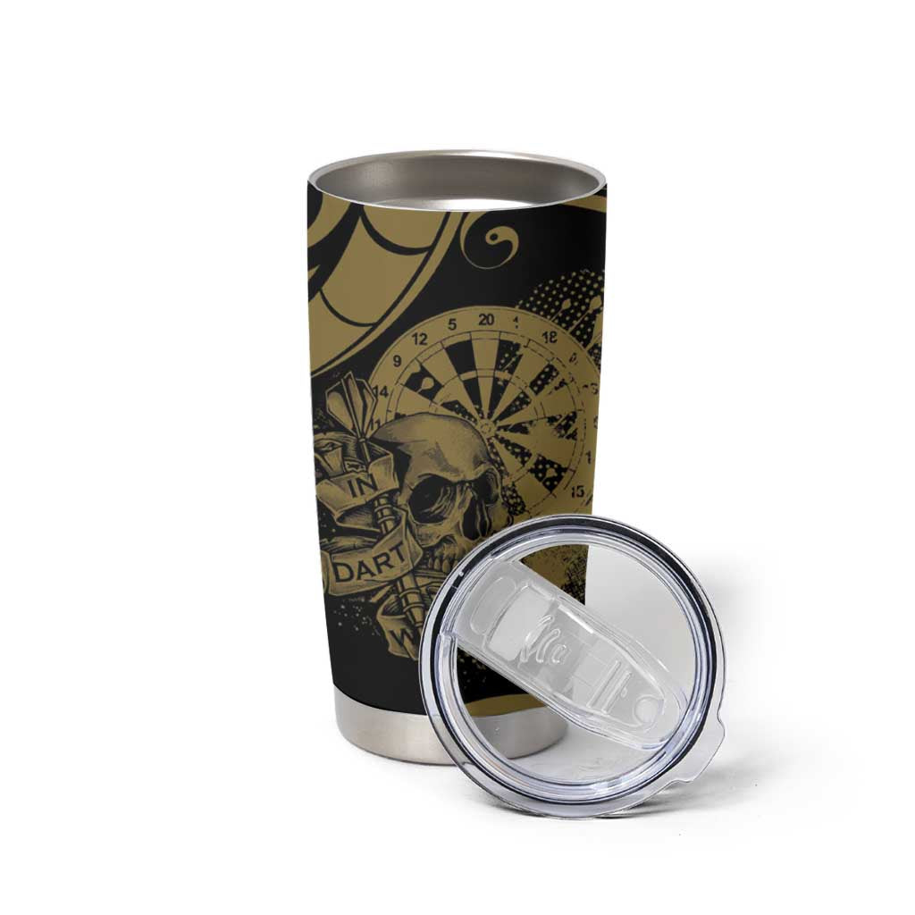 New Zealand Darts Tumbler Cup Skull In Dart We Trust Maori Pattern LT14 - Polynesian Pride