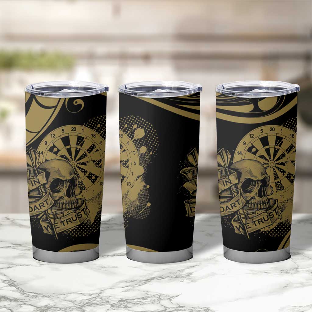 New Zealand Darts Tumbler Cup Skull In Dart We Trust Maori Pattern LT14 - Polynesian Pride