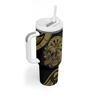 New Zealand Darts Tumbler With Handle Skull In Dart We Trust Maori Pattern LT14 - Polynesian Pride