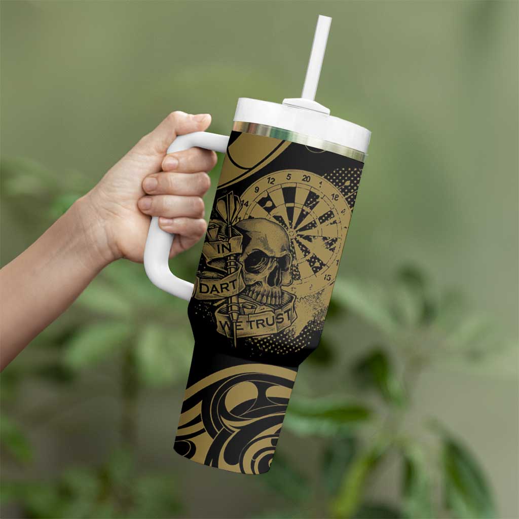 New Zealand Darts Tumbler With Handle Skull In Dart We Trust Maori Pattern LT14 - Polynesian Pride