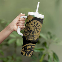 New Zealand Darts Tumbler With Handle Skull In Dart We Trust Maori Pattern LT14 - Polynesian Pride