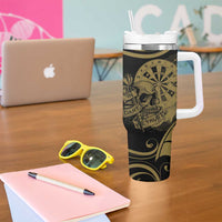 New Zealand Darts Tumbler With Handle Skull In Dart We Trust Maori Pattern LT14 - Polynesian Pride