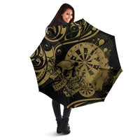 New Zealand Darts Umbrella Skull In Dart We Trust Maori Pattern LT14 - Polynesian Pride