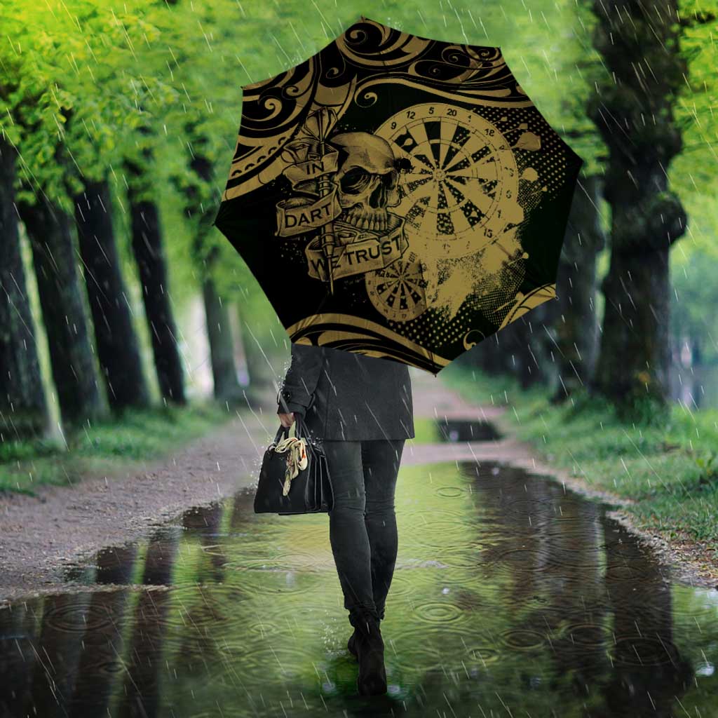 New Zealand Darts Umbrella Skull In Dart We Trust Maori Pattern LT14 - Polynesian Pride