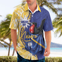 Personalised Nauru Angam Day Hawaiian Shirt Naoero Frigatebird With Flag Proud LT14 - Polynesian Pride