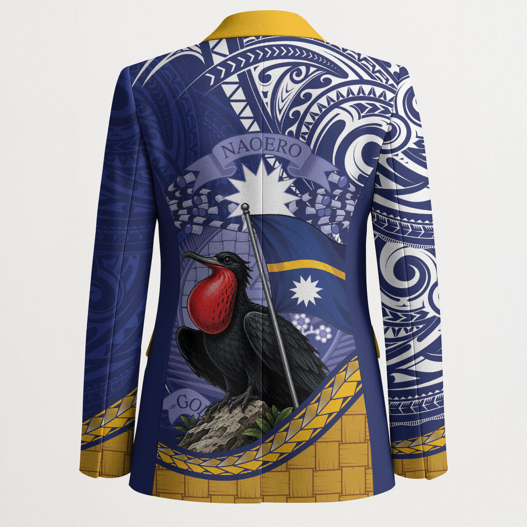 Magnificent Frigatebird Nauru Blazer Pandanus Weaving Polynesian Pattern LT14 - Polynesian Pride