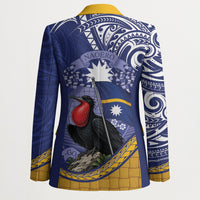 Magnificent Frigatebird Nauru Blazer Pandanus Weaving Polynesian Pattern LT14 - Polynesian Pride