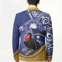 Magnificent Frigatebird Nauru Blazer Pandanus Weaving Polynesian Pattern LT14 - Polynesian Pride
