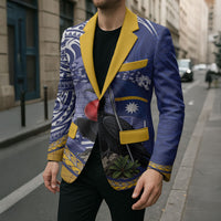 Magnificent Frigatebird Nauru Blazer Pandanus Weaving Polynesian Pattern LT14 - Polynesian Pride