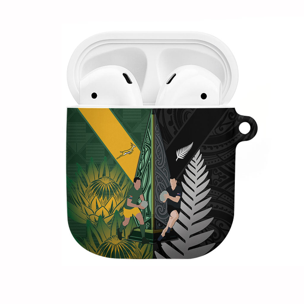 New Zealand and South Africa Rugby AirPods Case Ultimate Rivalry All Black Springboks LT14 Multicolor - Polynesian Pride