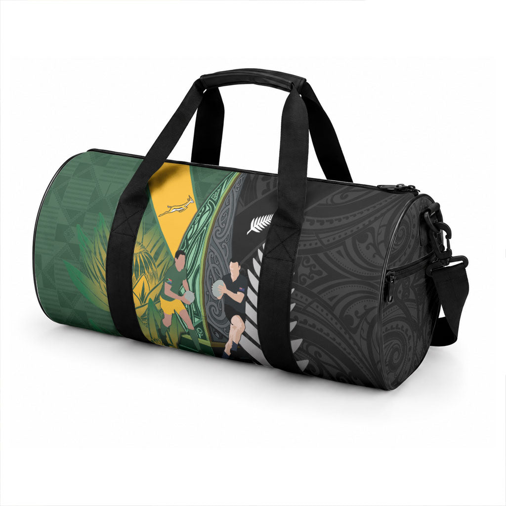 New Zealand and South Africa Rugby Duffle Bag Ultimate Rivalry All Black Springboks LT14 - Polynesian Pride