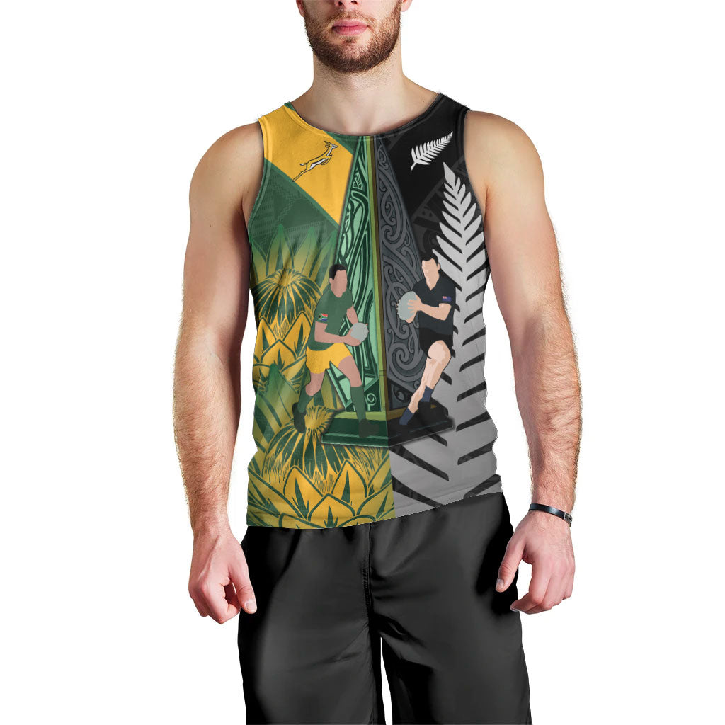 New Zealand and South Africa Rugby Custom Men Tank Top Ultimate Rivalry All Black Springboks LT14 - Polynesian Pride