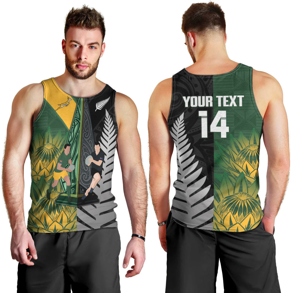 New Zealand and South Africa Rugby Custom Men Tank Top Ultimate Rivalry All Black Springboks LT14 - Polynesian Pride