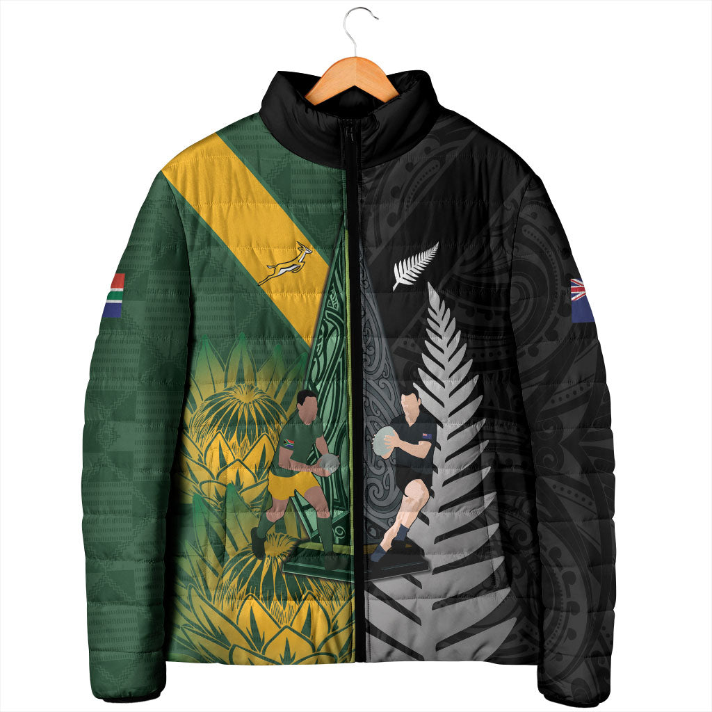 New Zealand and South Africa Rugby Custom Padded Jacket Ultimate Rivalry All Black Springboks LT14 - Polynesian Pride