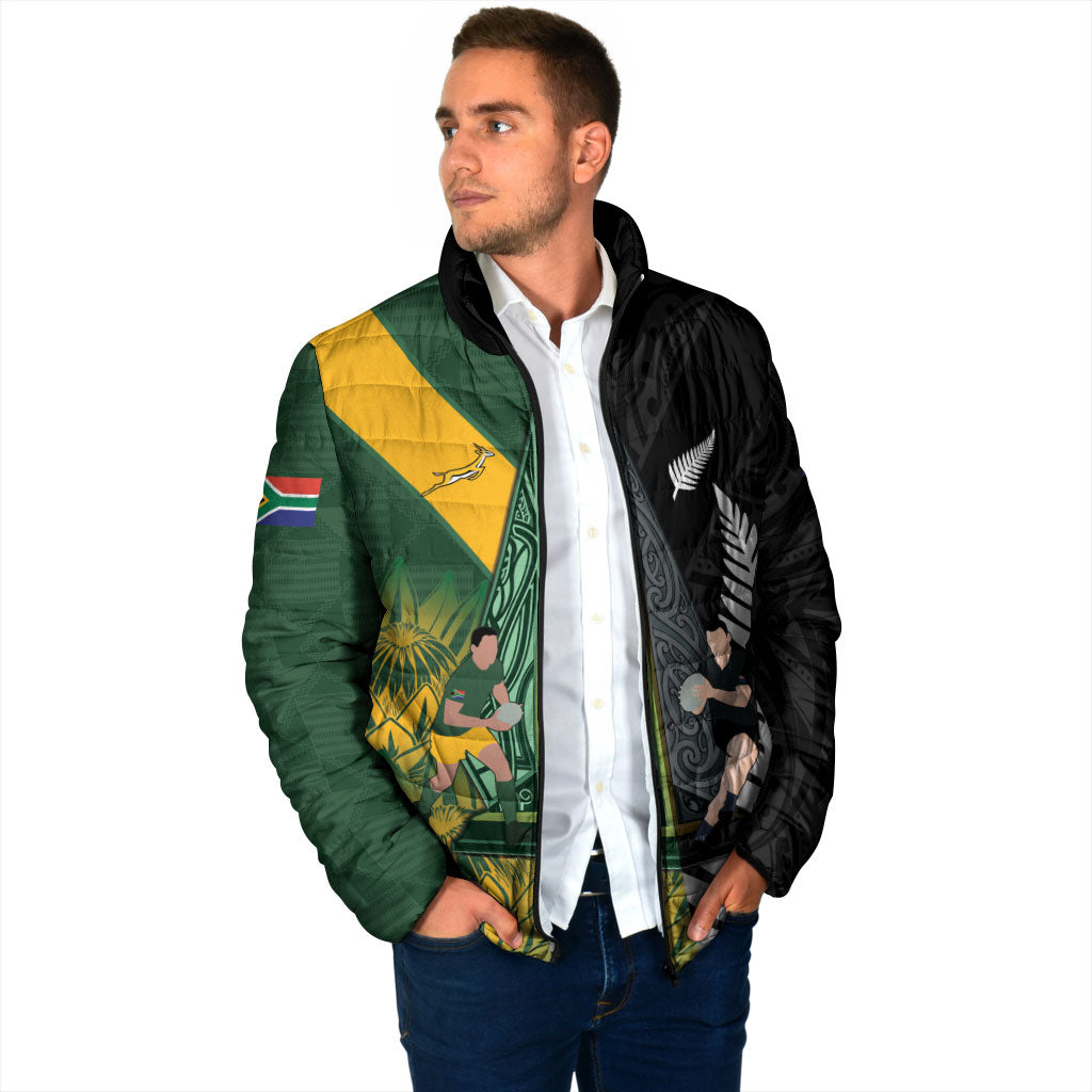 New Zealand and South Africa Rugby Custom Padded Jacket Ultimate Rivalry All Black Springboks LT14 - Polynesian Pride