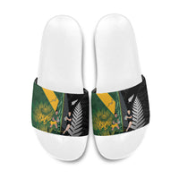 New Zealand and South Africa Rugby Slide Sandals Ultimate Rivalry All Black Springboks LT14 Multicolor - Polynesian Pride