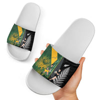 New Zealand and South Africa Rugby Slide Sandals Ultimate Rivalry All Black Springboks LT14 - Polynesian Pride