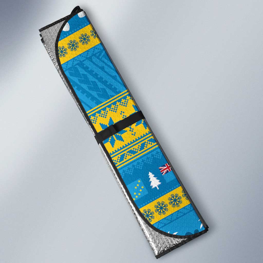 Tuvalu Christmas Auto Sun Shade Cute Santa Manuia te Kilisimasi LT14 - Polynesian Pride