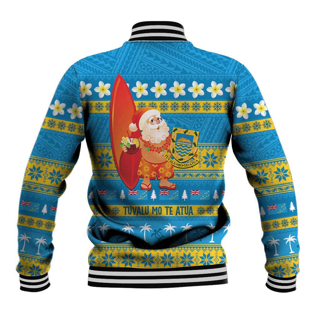 Tuvalu Christmas Baseball Jacket Cute Santa Manuia te Kilisimasi LT14 - Polynesian Pride