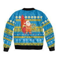 Tuvalu Christmas Bomber Jacket Cute Santa Manuia te Kilisimasi LT14 - Polynesian Pride