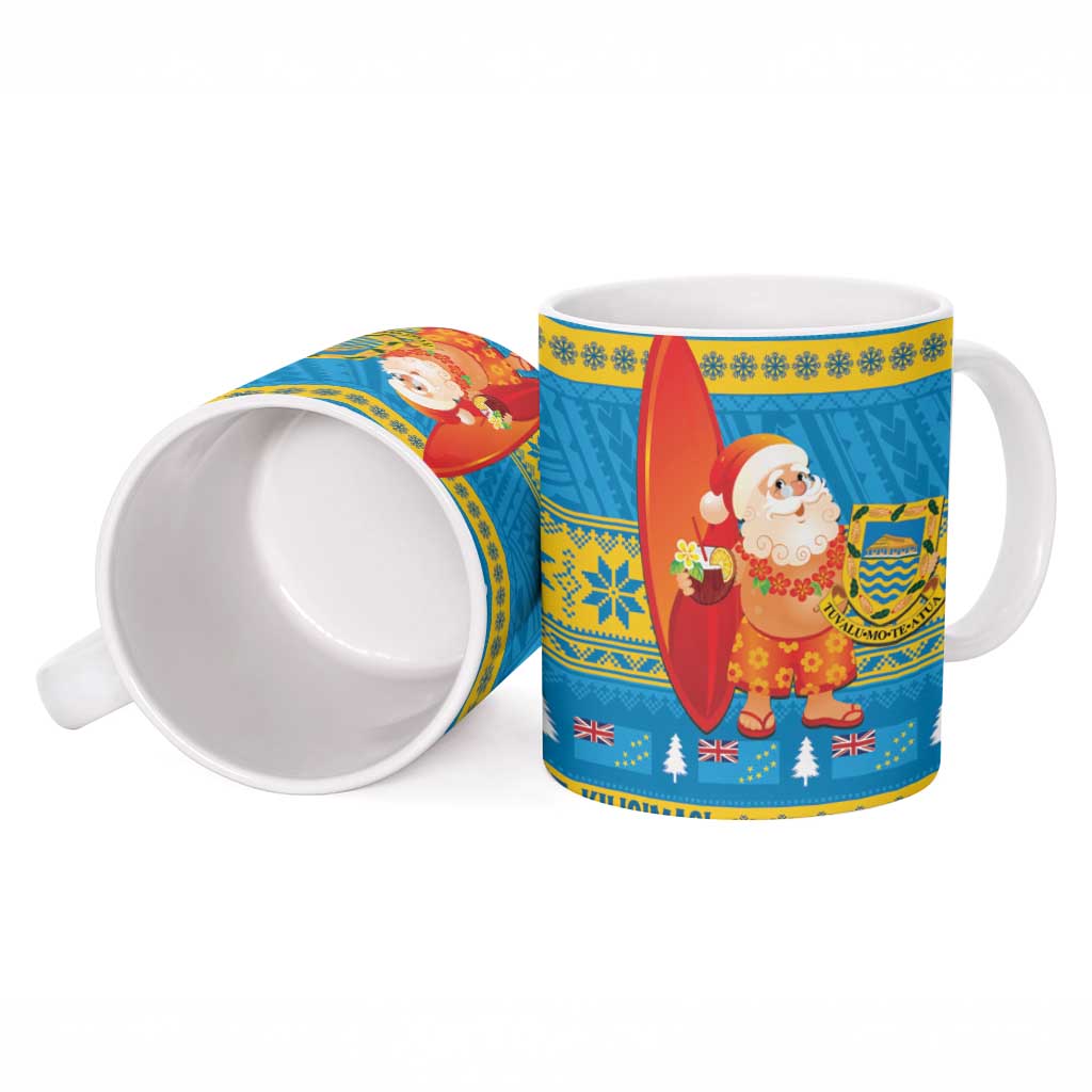Tuvalu Christmas Ceramic Mug Cute Santa Manuia te Kilisimasi LT14 - Polynesian Pride