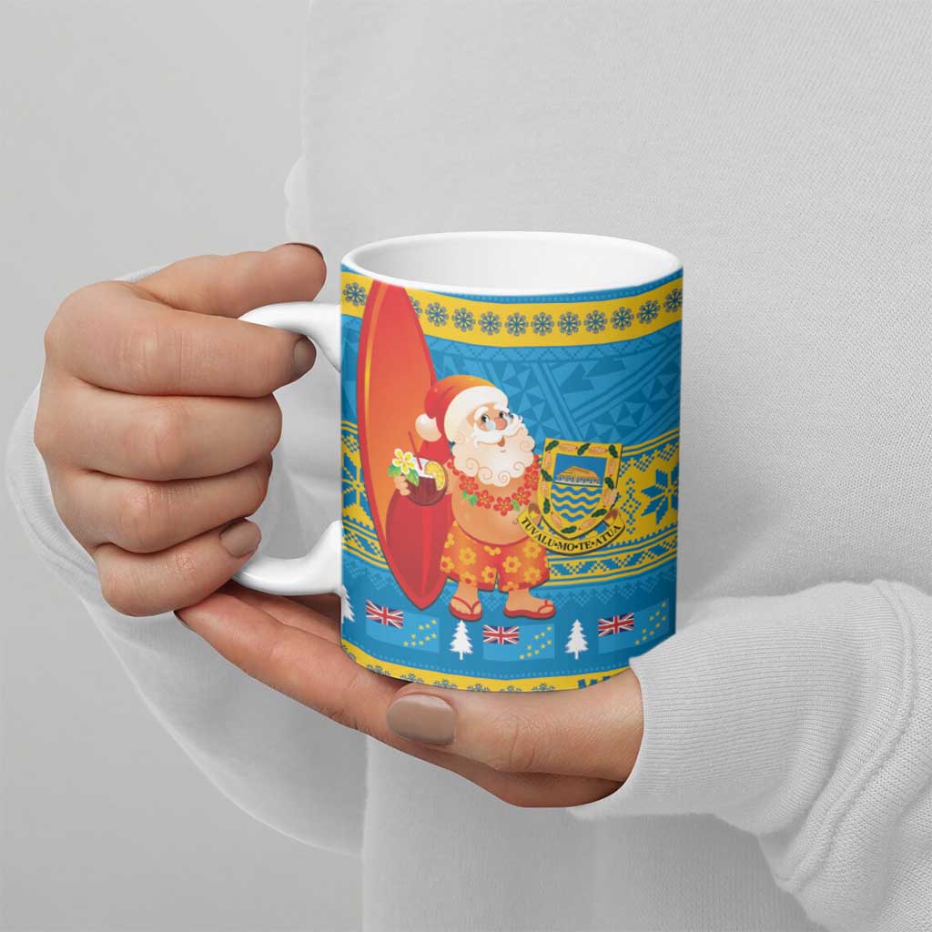 Tuvalu Christmas Ceramic Mug Cute Santa Manuia te Kilisimasi LT14 - Polynesian Pride