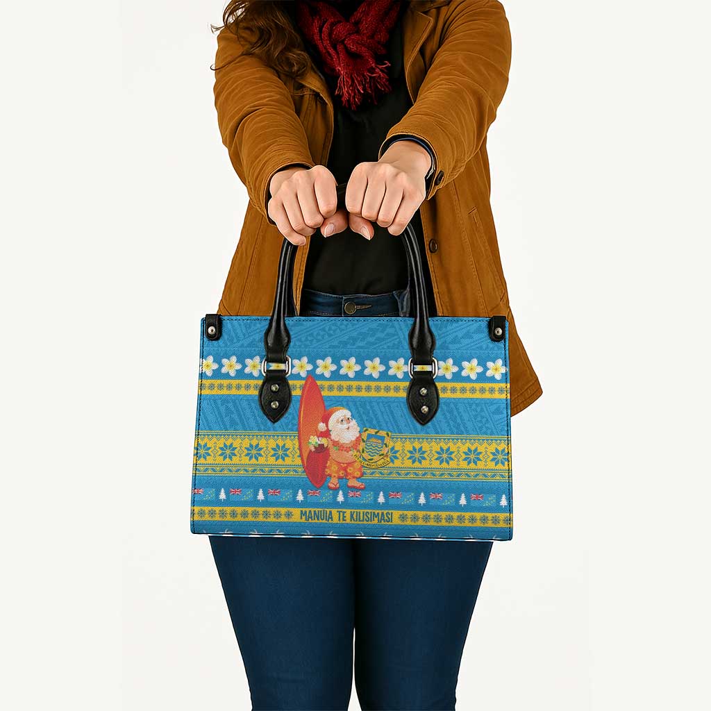 Tuvalu Christmas Leather Bag Cute Santa Manuia te Kilisimasi LT14 - Polynesian Pride