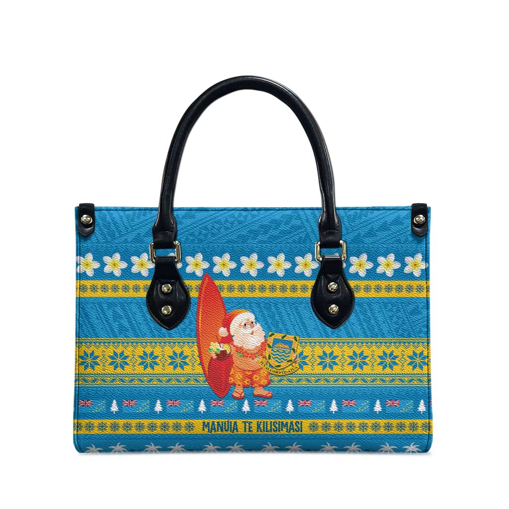 Tuvalu Christmas Leather Bag Cute Santa Manuia te Kilisimasi LT14 - Polynesian Pride