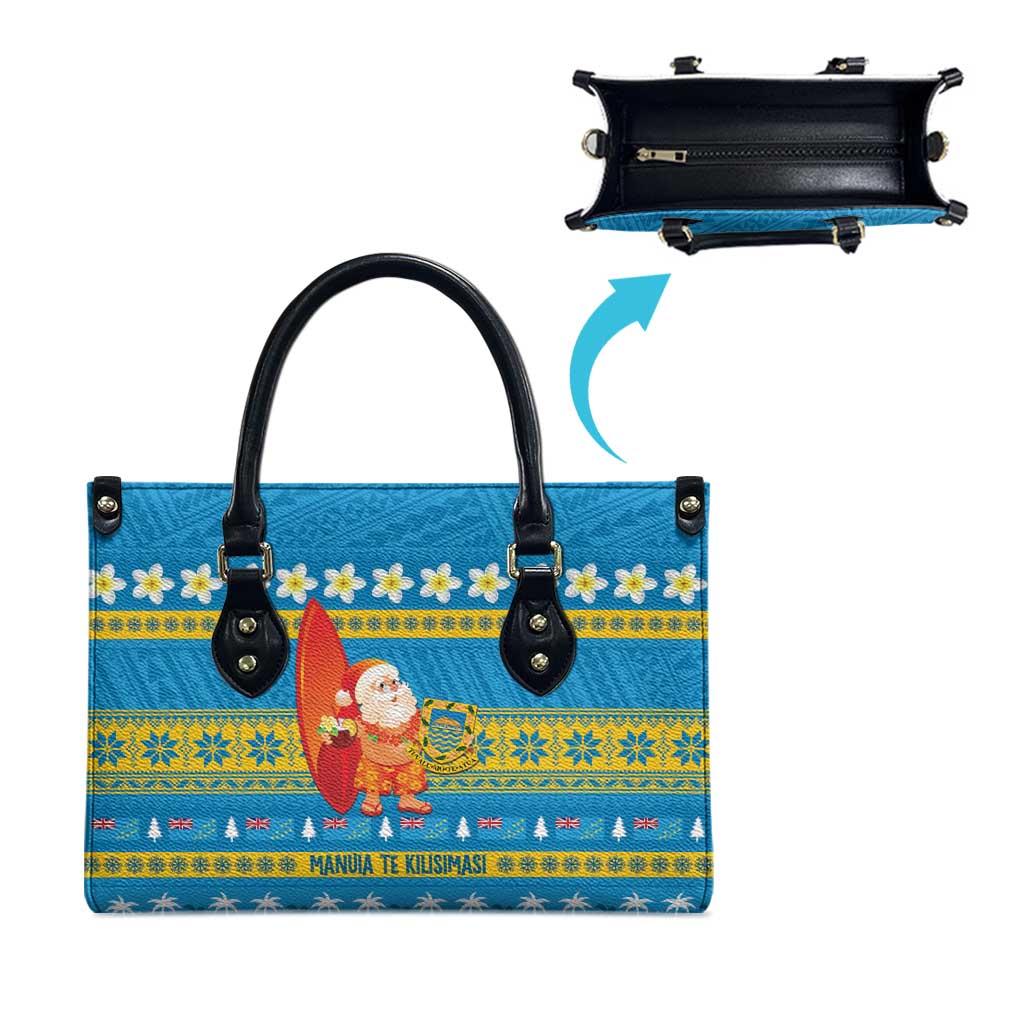 Tuvalu Christmas Leather Bag Cute Santa Manuia te Kilisimasi LT14 - Polynesian Pride