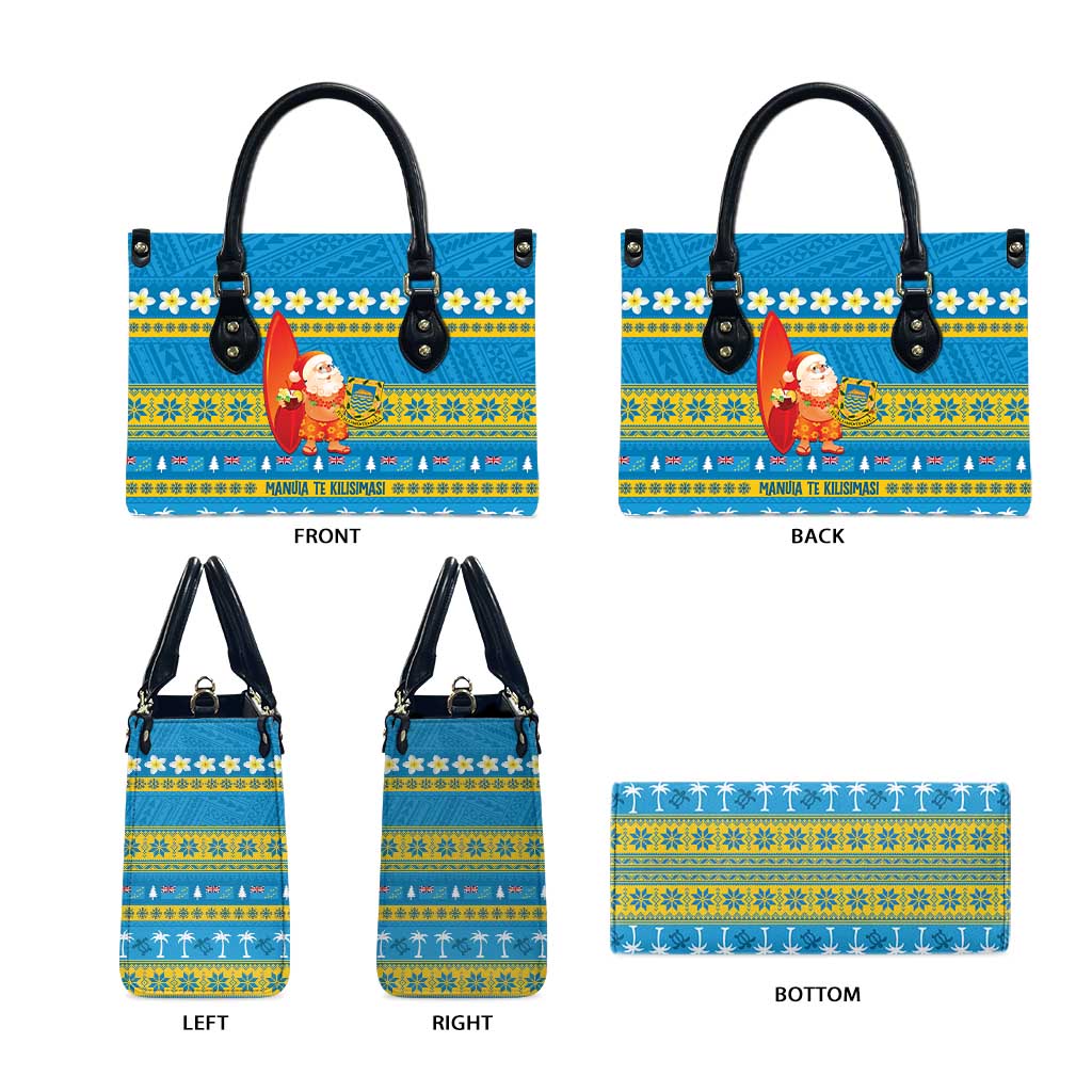 Tuvalu Christmas Leather Bag Cute Santa Manuia te Kilisimasi LT14 - Polynesian Pride