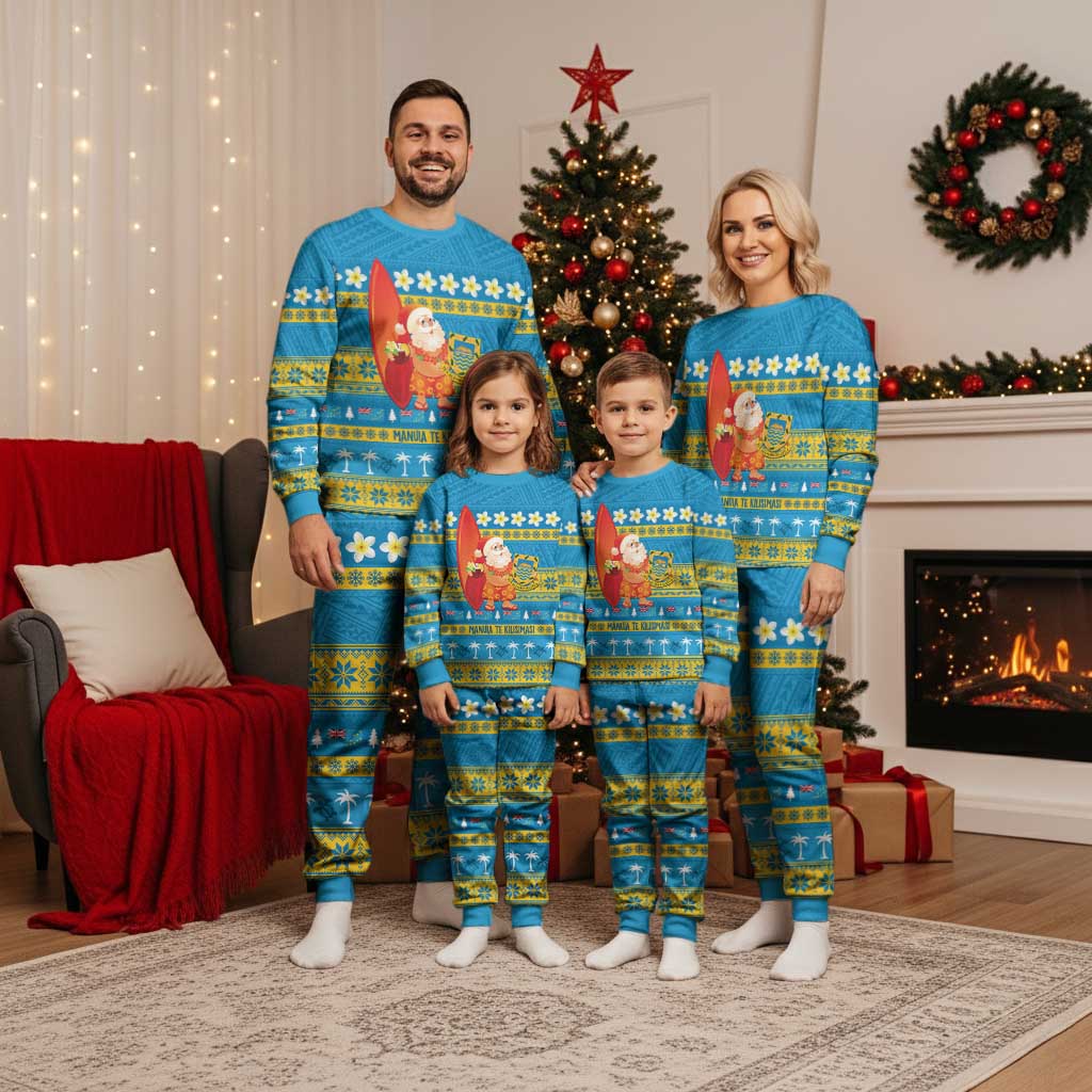 Tuvalu Christmas Pajama Set Cute Santa Manuia te Kilisimasi LT14 - Polynesian Pride