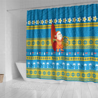 Tuvalu Christmas Shower Curtain Cute Santa Manuia te Kilisimasi LT14 - Polynesian Pride