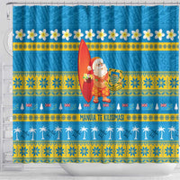 Tuvalu Christmas Shower Curtain Cute Santa Manuia te Kilisimasi LT14 - Polynesian Pride